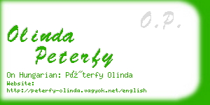 olinda peterfy business card